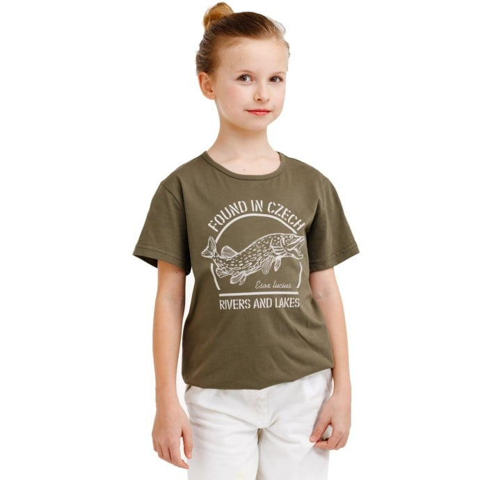 Bushman Dětské tričko Štika K, tmavě zelené 128