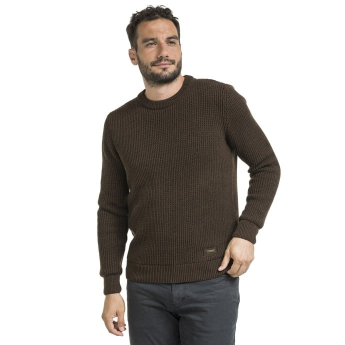 Bushman Pánský svetr Joshua, tmavě hnědý XXXXL