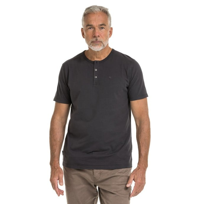 Bushman Pánské henley tričko Wray II, tmavě šedé XXXXL