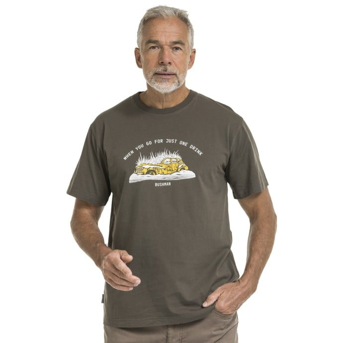 Bushman Pánské tričko Brian, tmavá khaki XXXL