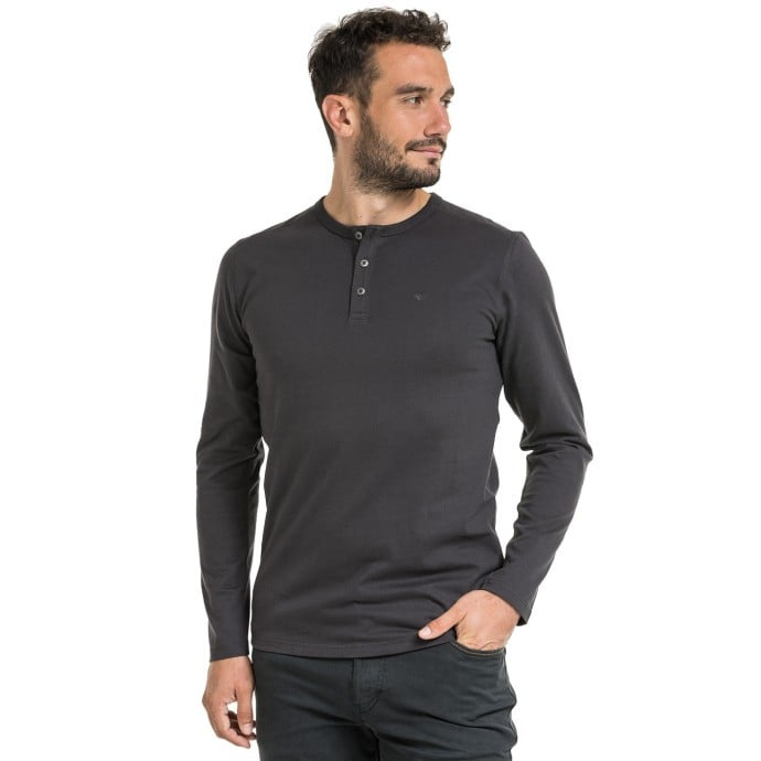 Bushman Pánské henley tričko Willber II, tmavě šedé XL