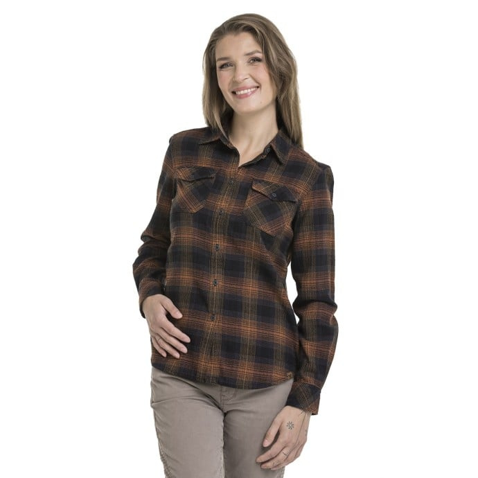 Bushman Dámská flanelová košile Lille, černá/oranžová L