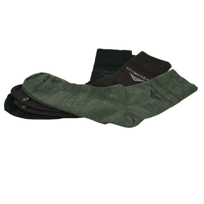 Unisex ponožky bushman wool set černá/hnědá/zelená 47-49