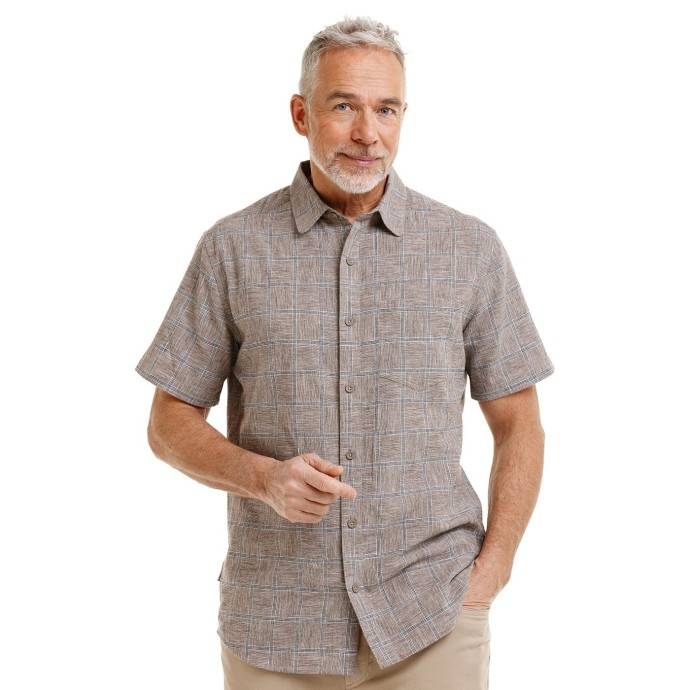 Bushman Pánská košile Kwame, hnědá XXXXL