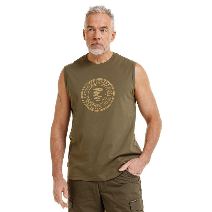 Bushman Pánský nátělník Kunto, tmavá khaki XL