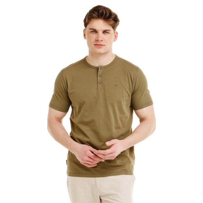 Bushman Pánské henley tričko Yaro, khaki M