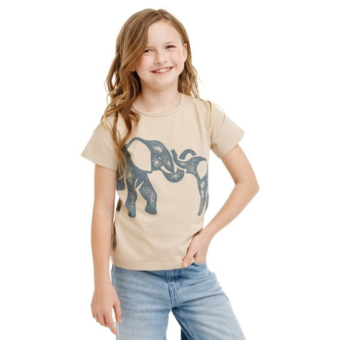 Bushman Dětské bavlněné tričko Laba, pískově hnědé 116
