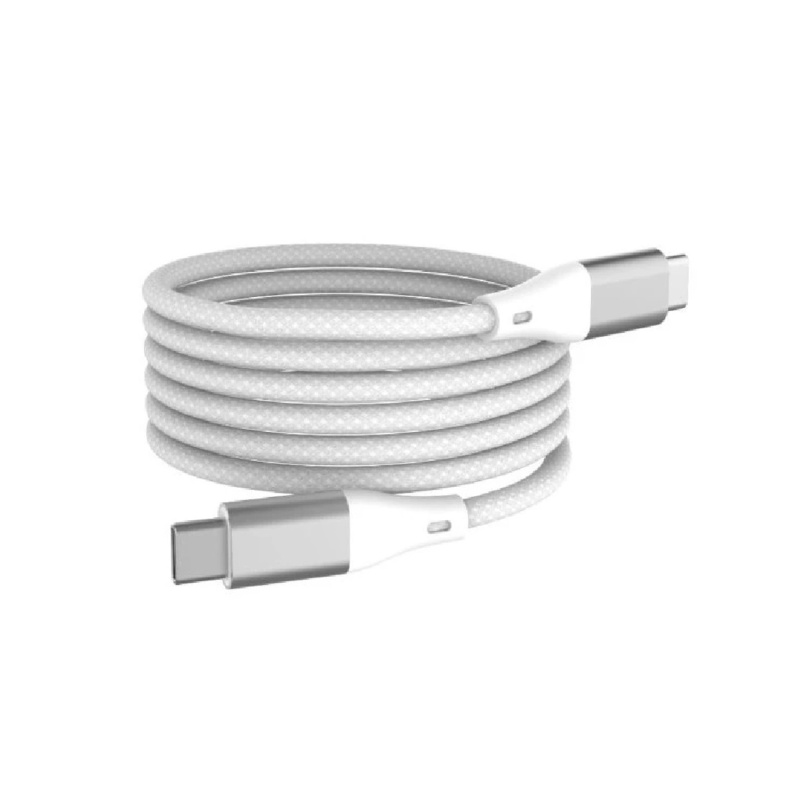 WG Datový kabel USB-C/USB-C, 3 A, magnetický, bílý, 100 cm