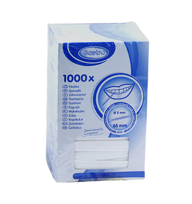 EcoPack Párátka dřevěná 65 mm hygienicky balená bal/1000 ks Balení: 1000