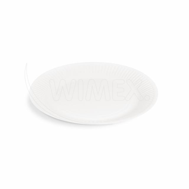 Talíř papírový mělký, bílý, průměr 18cm - 100ks