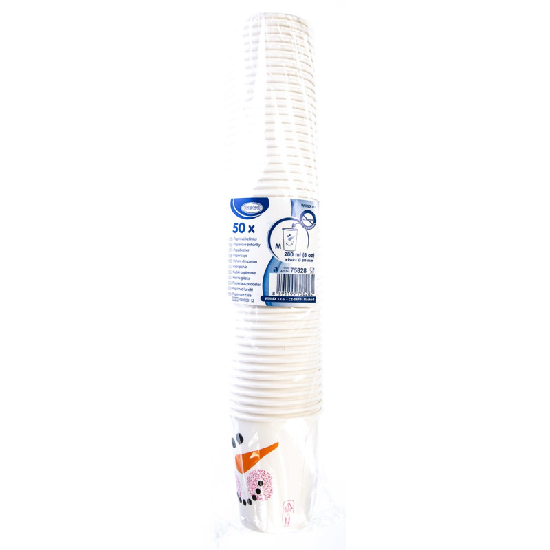 NO BRAND Kelímek Sněhulák 280 ml papírový 50 ks