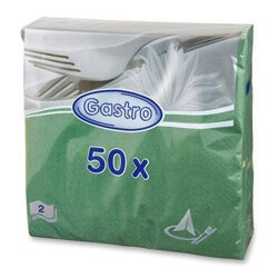 Papírové ubrousky - 2vrstvé, 33 × 33 cm, 50 ks, zelené