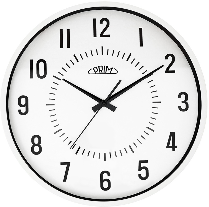 Nástěnné hodiny PRIM Elementary - white