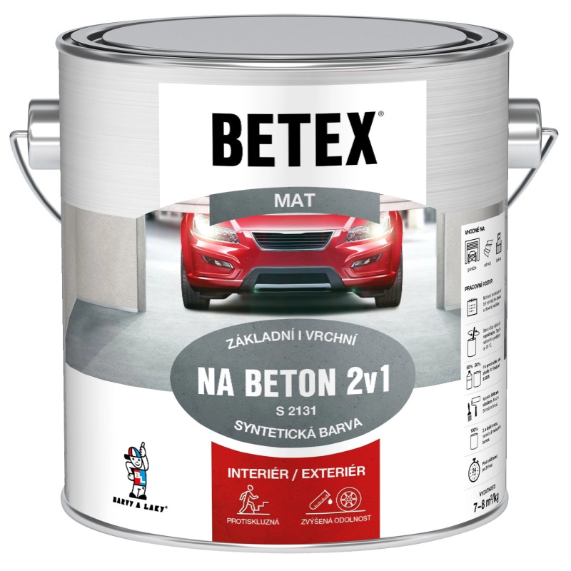 BETEX Základní i vrchní barva na beton S2131 2v1, 0440 modrá 2 kg