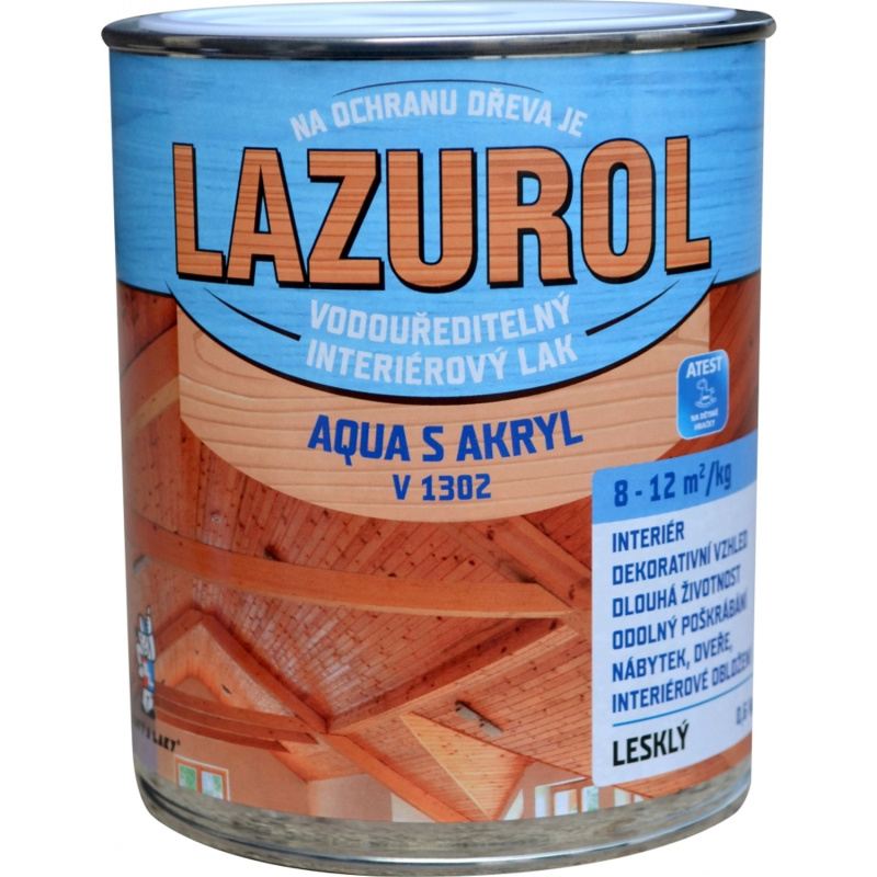 Lazurol Lak na dřevo lesklý Aqua S Akryl V1302 600 g