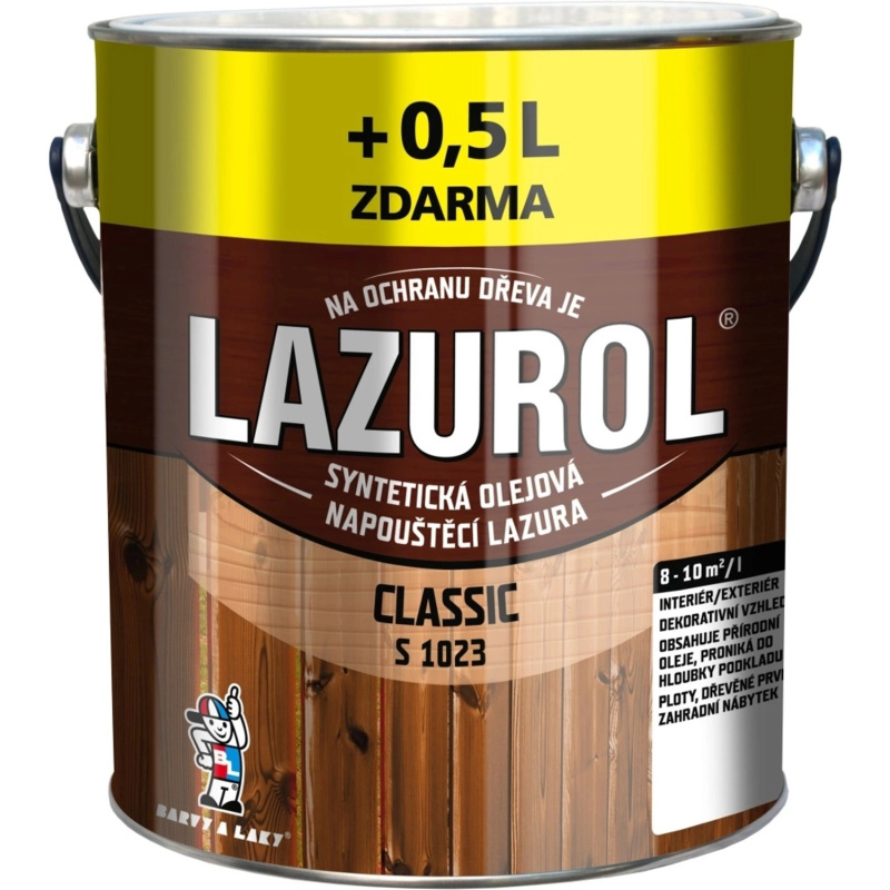 LAZUROL Lazura na dřevo CLASSIC S1023, 0022 palisandr 2,5 l + 0,5 l ZDARMA