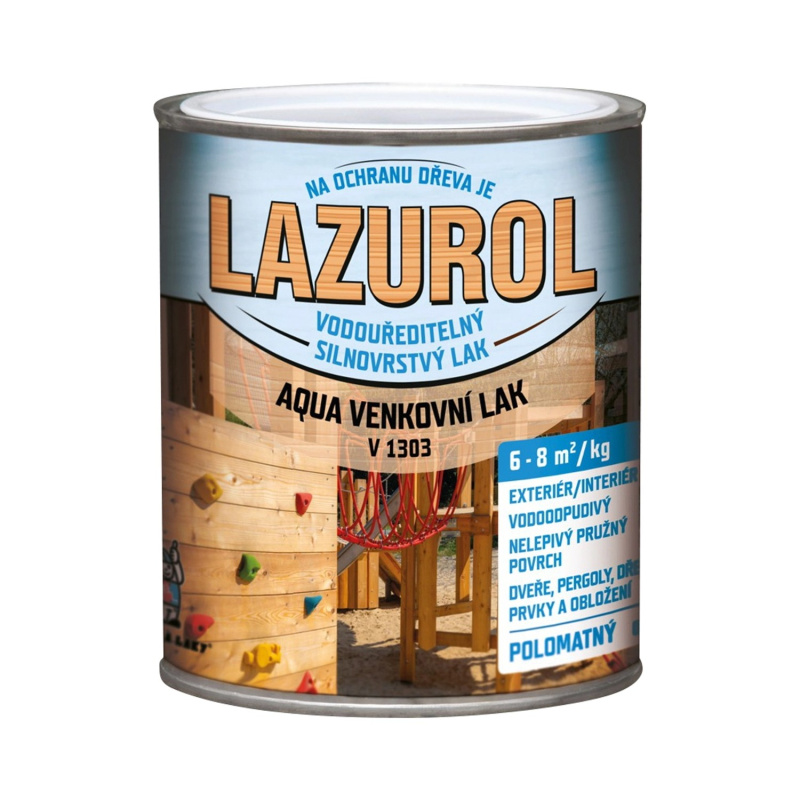 Lazurol Aqua silnovrstvý lak na dřevo polomat 0,6kg