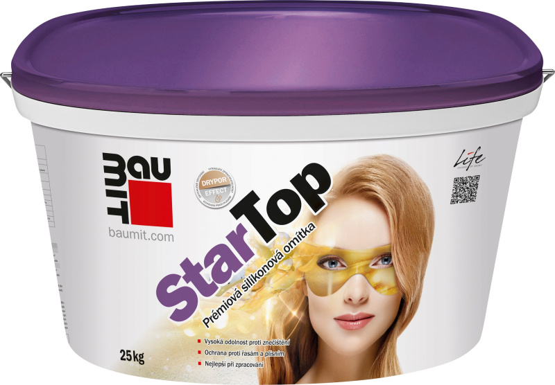 Omítka silikonová Baumit StarTop rýhovaná 2 mm 25 kg
