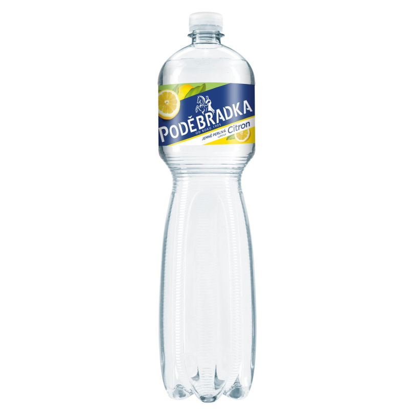 Poděbradka jemně perlivá minerální voda citrónová