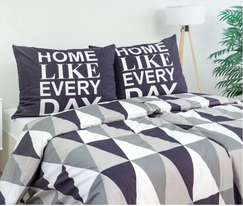 Prodloužené bavlněné povlečení 140x220+70x90 Home grey