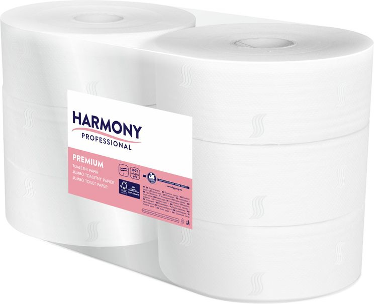 Toaletní papír Jumbo 240 Harmony Professional - 2 vrstvá celulóza (6 rolí)