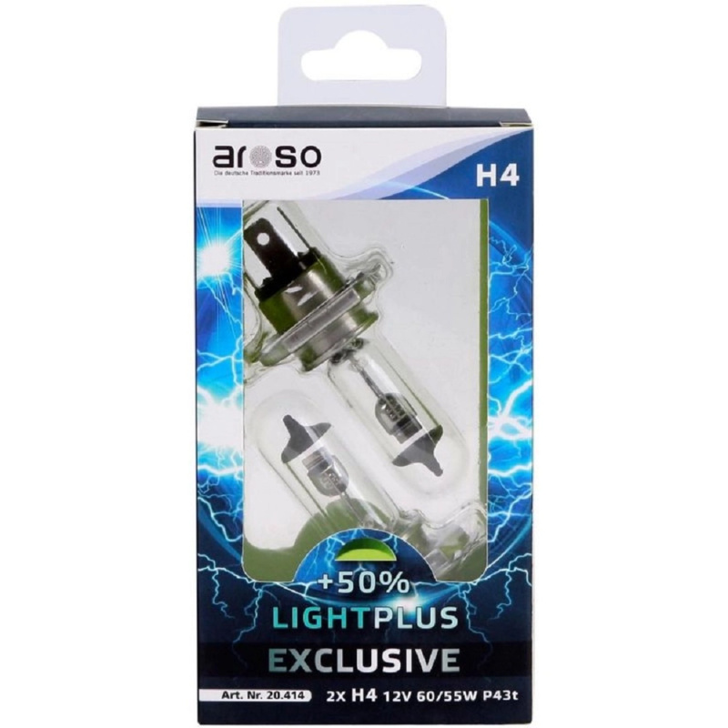 Aroso Autožárovka Light Plus H4 12V 60/55W P43t, 2 ks