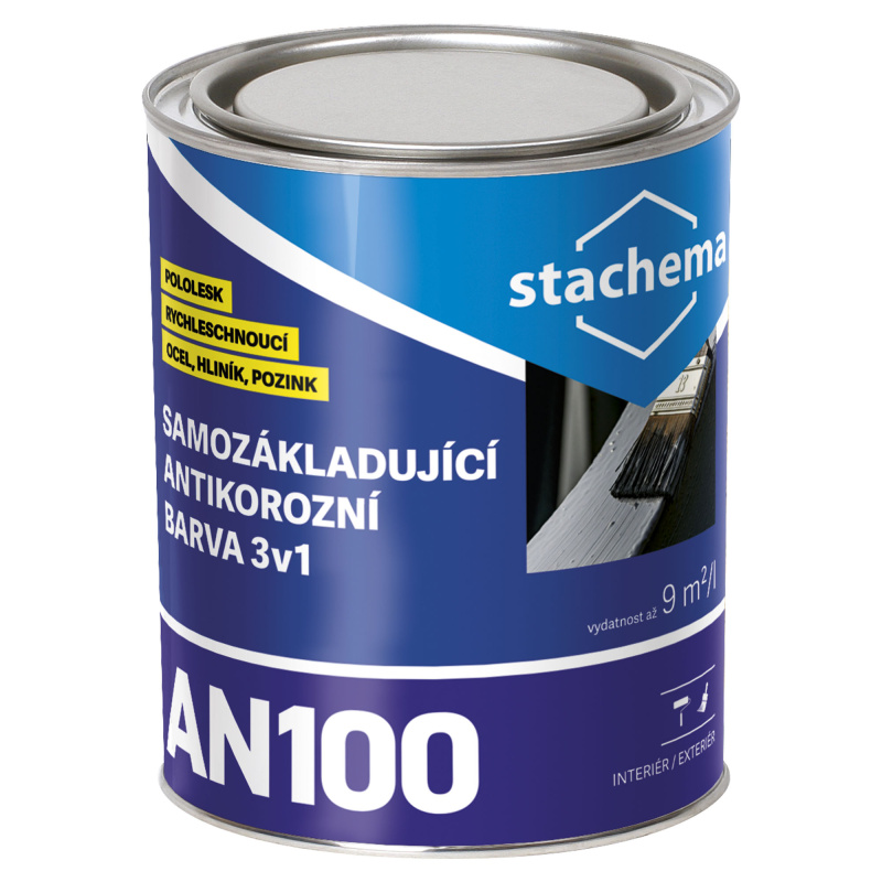 Nátěr samozákladující antikorozní Stachema AN100 antracitová šedá 0,6 l