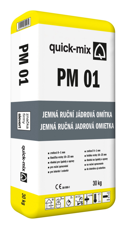 Omítka jádrová ruční Sakret/Quick-mix PM 01 jemná 30 kg
