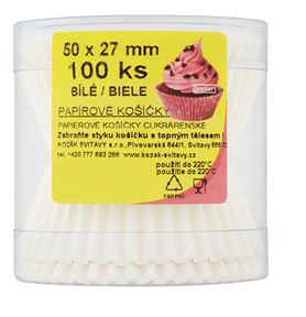 Košíček cukrářský(100ks/kra)50x27mm bílý