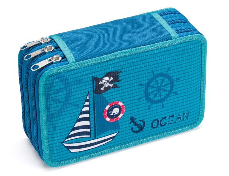 Školní penál třípatrový Ocean Pirate Helma 365