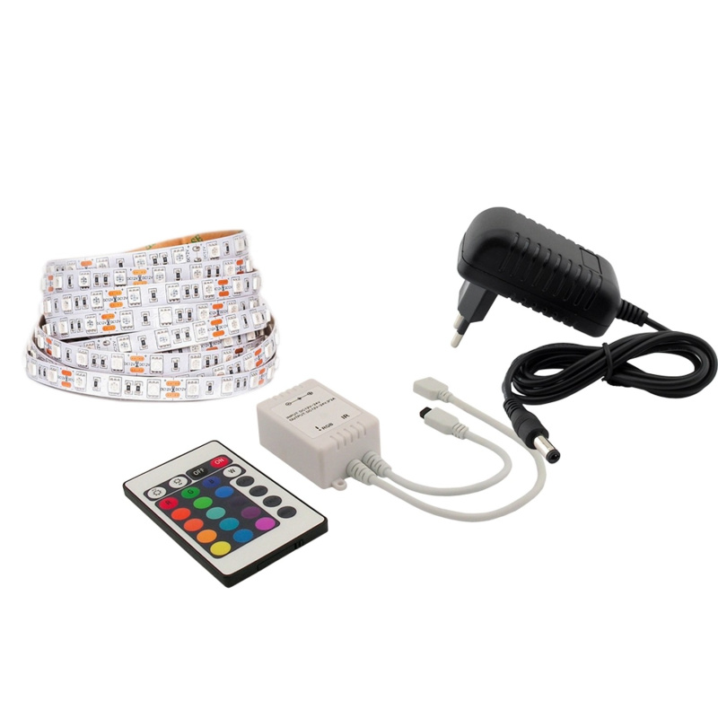 FK technics LED pásek RGB s dálkovým IR ovladačem 90 LED, 21,6 W, IP54, 3 m