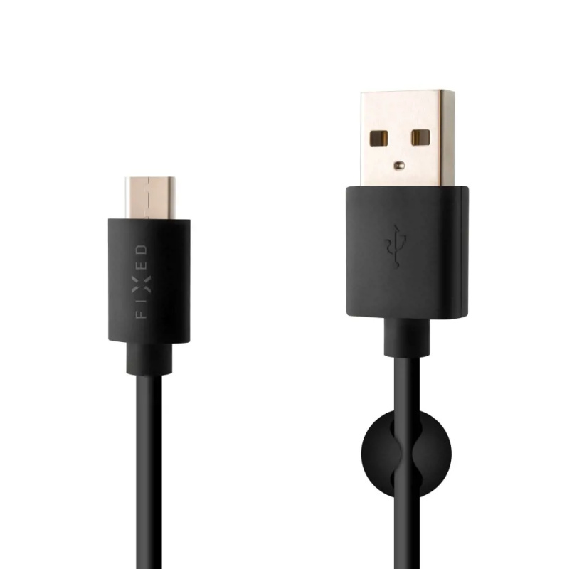 FIXED Datový a nabíjecí kabel s konektorem USB-C, USB 2.0, 3A Černá
