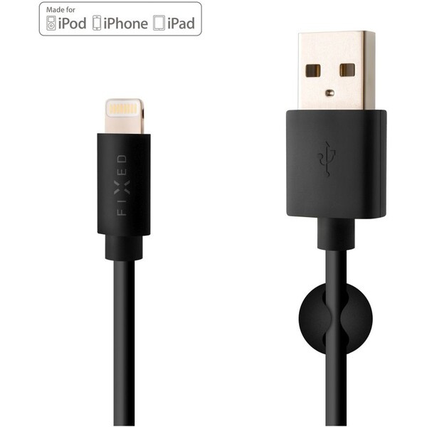 FIXED Datový a nabíjecí kabel s konektorem Lightning Černá