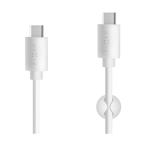 FIXED Dlouhý datový a nabíjecí USB-C kabel s konektorem USB-C, USB 2.0, 2 m Bílá