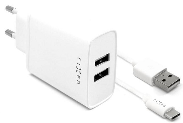 Síťový adaptér FIXED Smart Rapid Charge / 2x USB / 15 W / bílá Varianta: ivi1