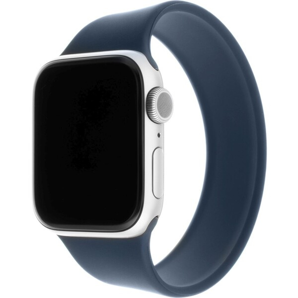 FIXED provlékací silikonový řemínek Apple Watch 42/44/45mm XS modrý