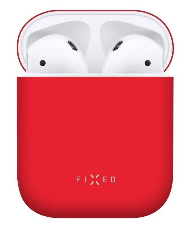 FIXED Silky ultratenké silikonové pouzdro pro AirPods 1/2 - Červená