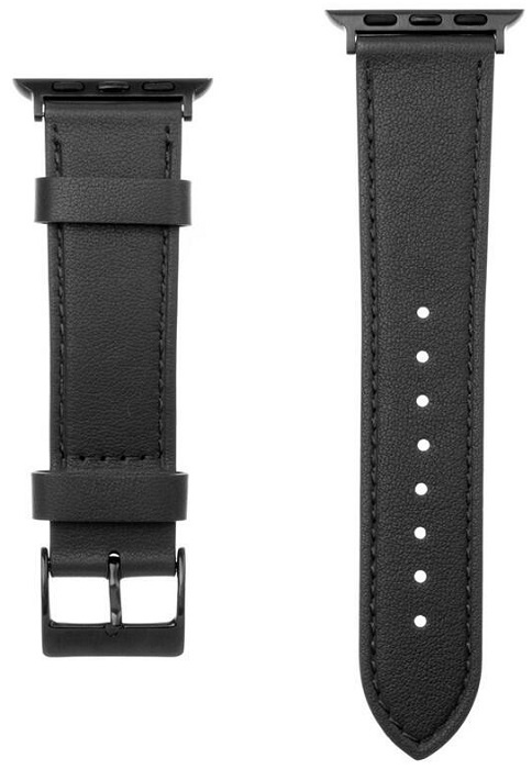 FIXED Leather Strap kožený řemínek pro Apple Watch 42/44/45mm černý