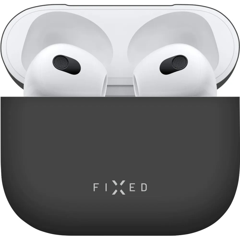 FIXED Silky ultratenké silikonové pouzdro Apple Airpods 3 černé