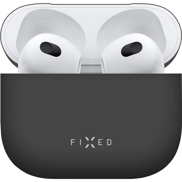 FIXED Silky ultratenké silikonové pouzdro Apple Airpods 3 černé