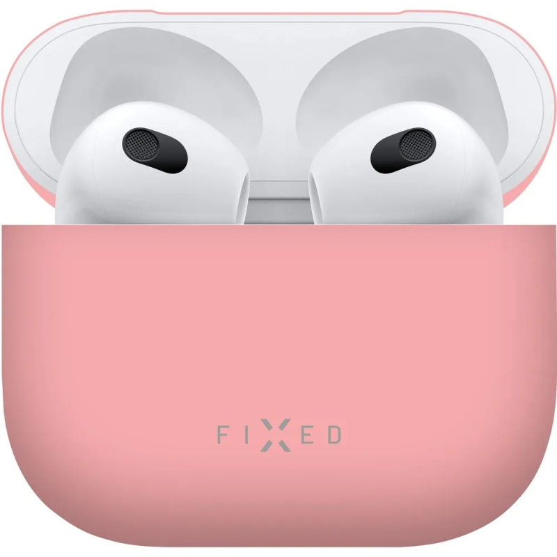 FIXED Silky ultratenké silikonové pouzdro Apple Airpods 3 růžové