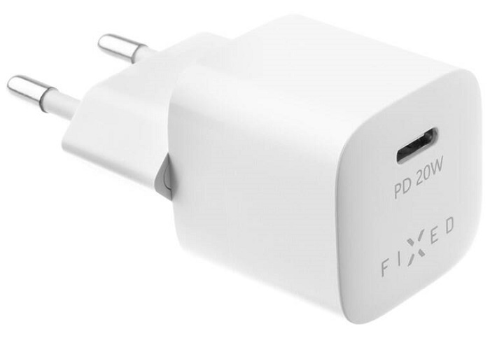 FIXED Mini nabíječka s USB-C výstupem a podporou PD 20W bílá