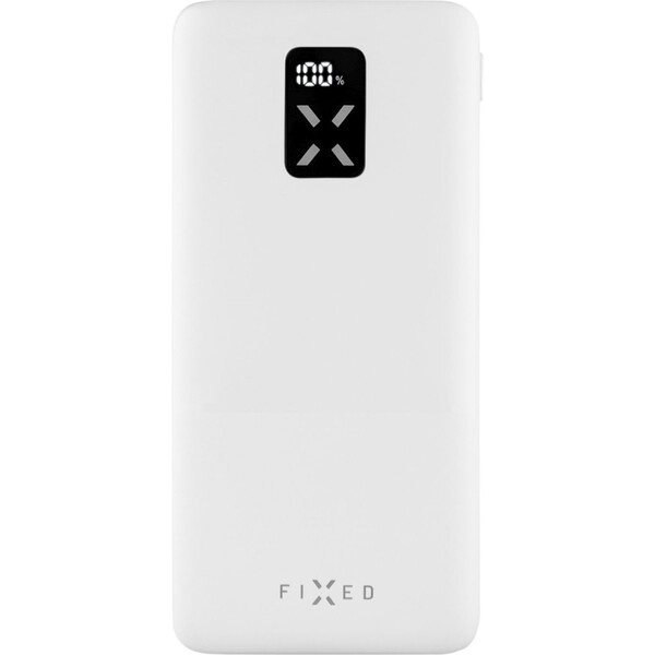 FIXED Zen 10 powerbanka s LCD a PD (Power Delivery), 20W, 10 000 mAh, bílá