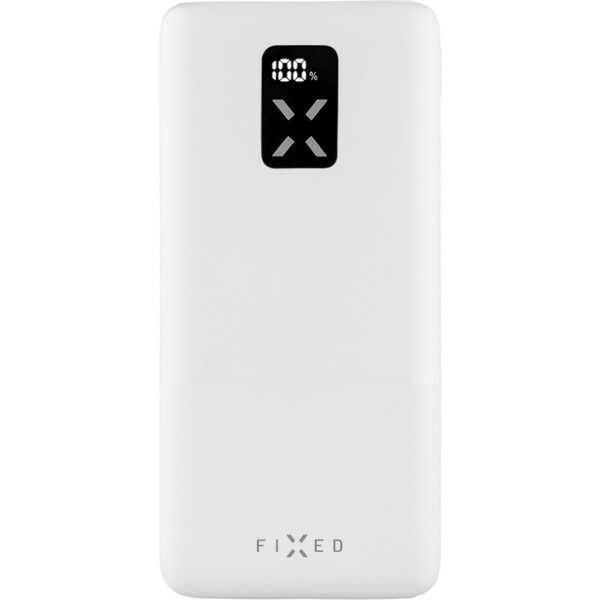 FIXED Zen 20 powerbanka s LCD a PD (Power Delivery), 20W, 20 000 mAh, bílá