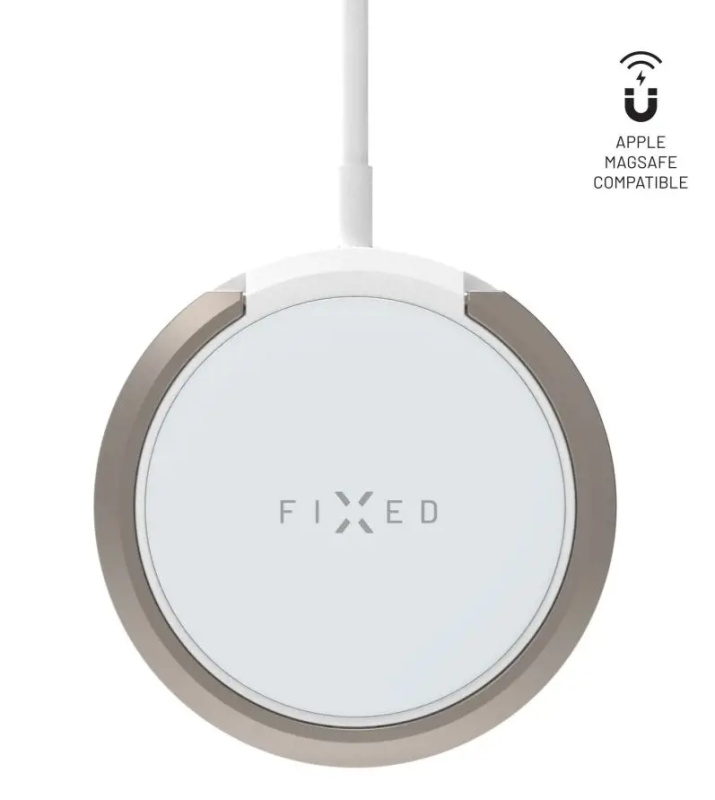 FIXED MagPad bezdrátová MagSafe nabíječka se stojánkem (15W) bílá