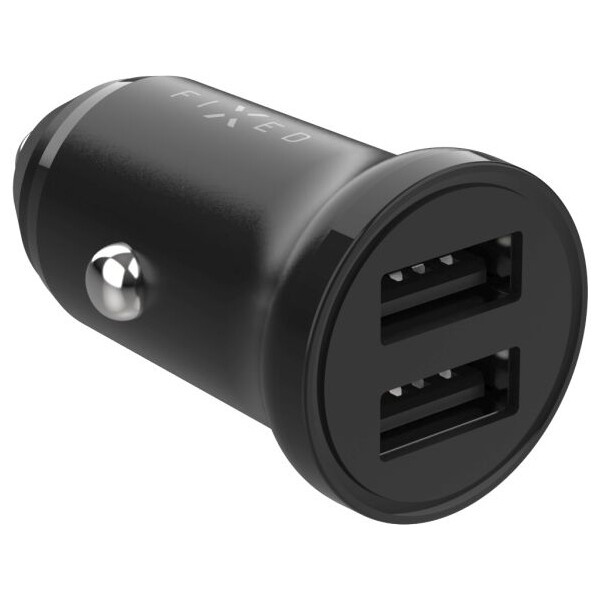 FIXED autonabíječka s 2xUSB výstupem, 15W Smart Rapid Charge černá