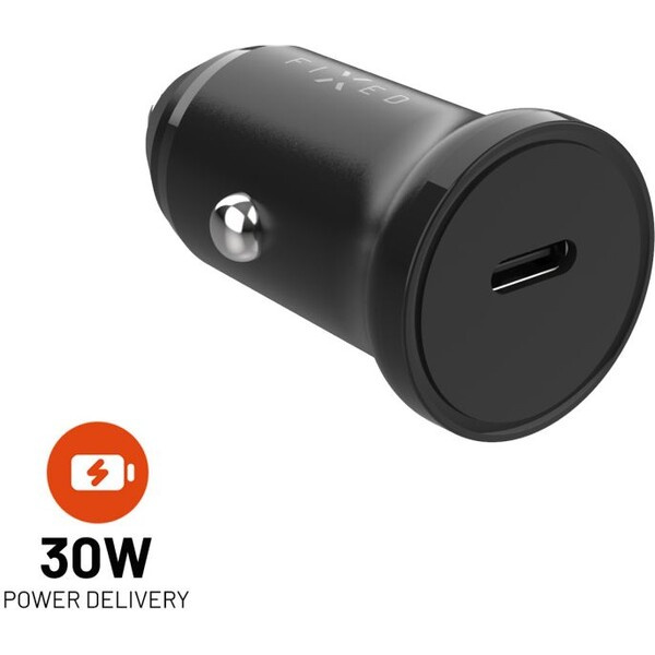 FIXED autonabíječka s USB-C výstupem a podporou PD, 30W černá