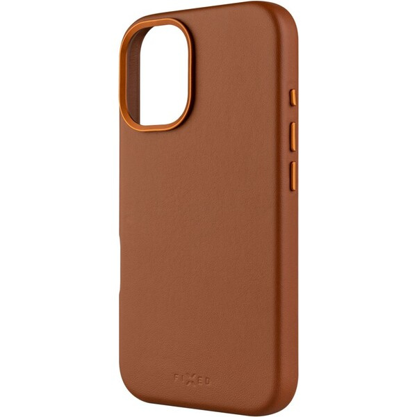FIXED MagLeather kožený kryt s MagSafe Apple iPhone 16 hnědý
