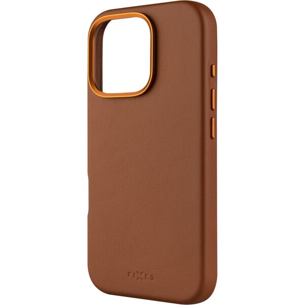FIXED MagLeather kožený kryt s MagSafe Apple iPhone 16 Pro hnědý