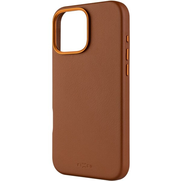 FIXED MagLeather kožený kryt s MagSafe Apple iPhone 16 Pro Max hnědý